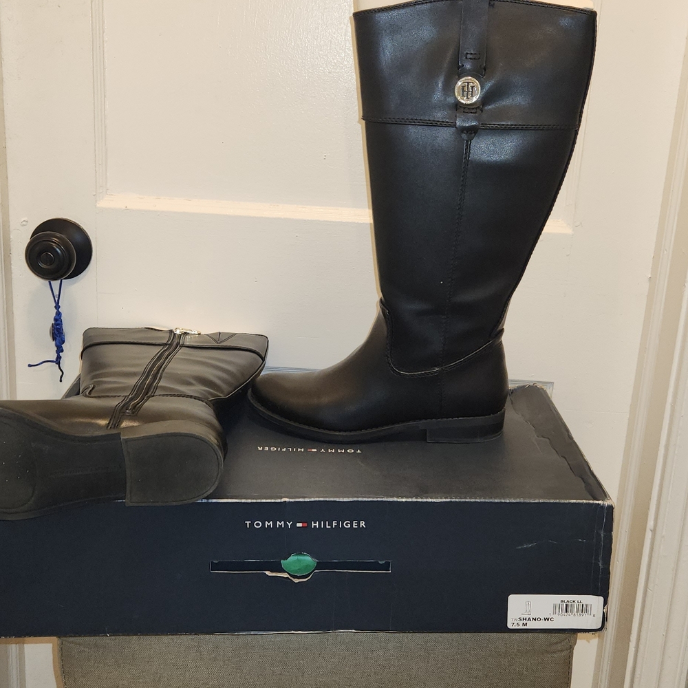 Tommy Hilfiger Black Leather Boots